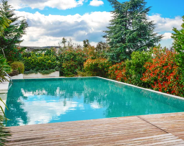 Piscine en cours de changement de liner